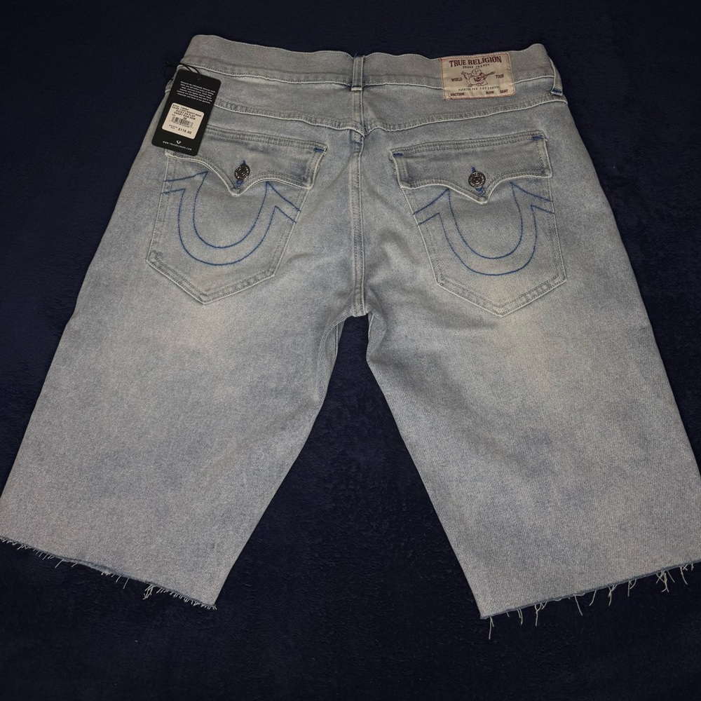 True Religion Light Breezy Wash Ricky SN Flap Shorts - Size 36